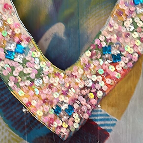 Fashion Fuse Sheer Jewel and Sequin Coverup - Picture 2 of 6